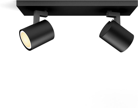 Philips Hue Runner Doppelspot Schwarz 2x GU10 2-flammig White Ambiance