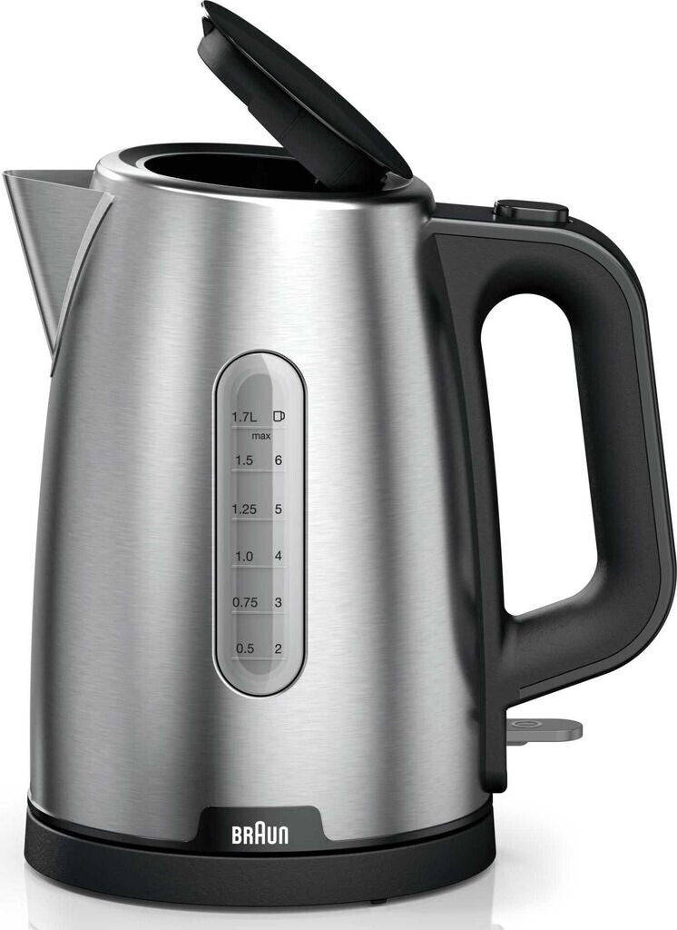 Braun PurShine WK1500BK Wasserkocher 1,7L 2200W Edelstahl Schwarz Küche Neu