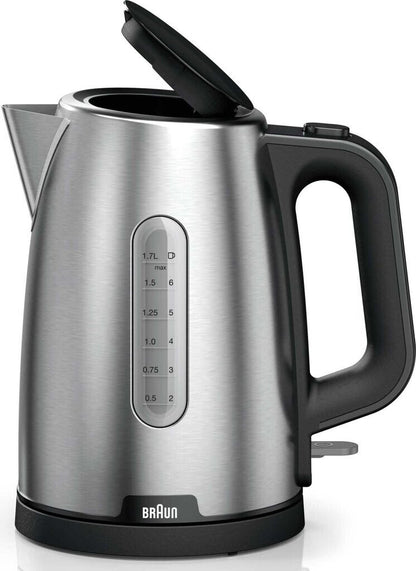 Braun PurShine WK1500BK Wasserkocher 1,7L 2200W Edelstahl Schwarz Küche Neu