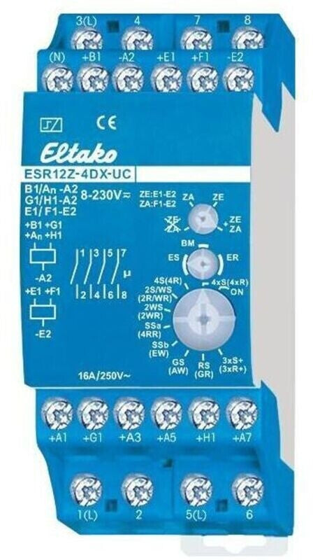 Eltako ESR12Z-4DX-UC Stromstoß-Schaltrelais 4 Schließer 16 A / 250 V 8–230 V UC