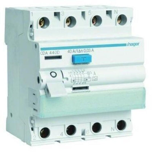 Hager CDA440D FI-Schutzschalter 4-polig 40 A 30 mA – Ansicht 1