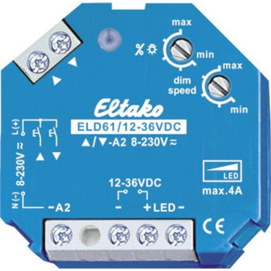 Eltako ELD61/12-36V DC PWM-LED-Dimmschalter 12–36 V DC bis 4 A PWM