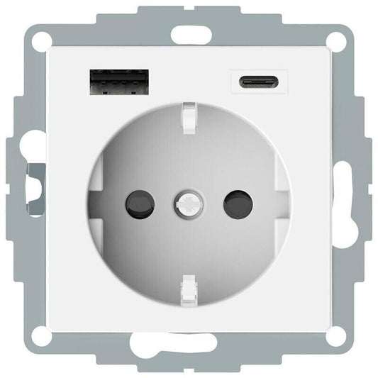 Merten System M SCHUKO Steckdose USB-A+C Polarweiß 16 A MEG2367-0319 Neuware