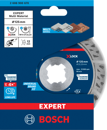 Bosch EXPERT MultiMaterial X-LOCK Diamanttrennscheibe 125mm 2608900670