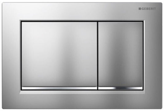 Geberit Omega30 Betätigungsplatte Weiß/Chrom 2-Mengen 2-Mengen-Spülung und Chrom