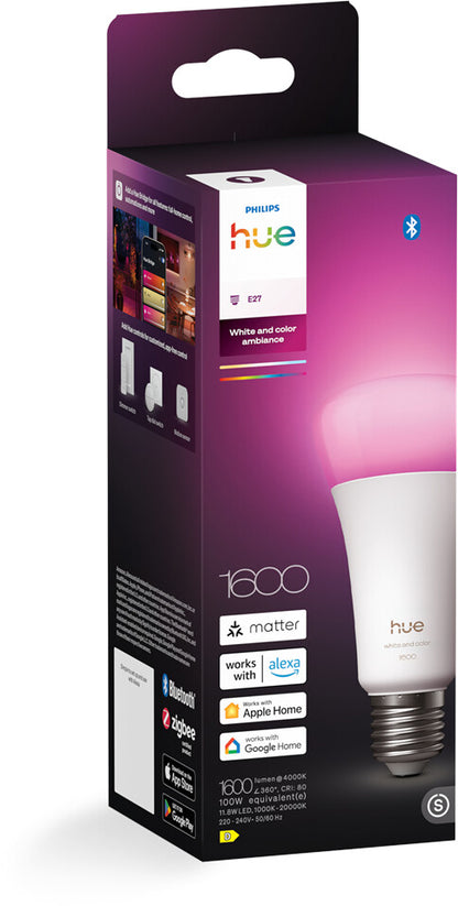 Philips Hue A67 White & Color 1.600 lm E27 smarte Beleuchtung mit App und Sprach – Bild 2