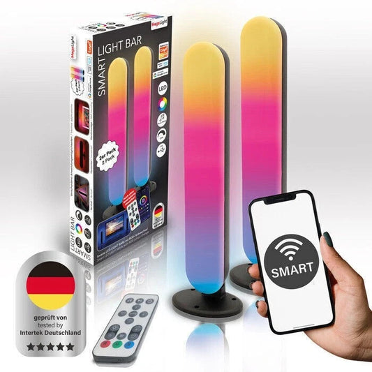 MeLiTec LED Smart RGB Lichtsäulen 187805 2er-Set App-Steuerung Schwarz WLAN – Hauptansicht