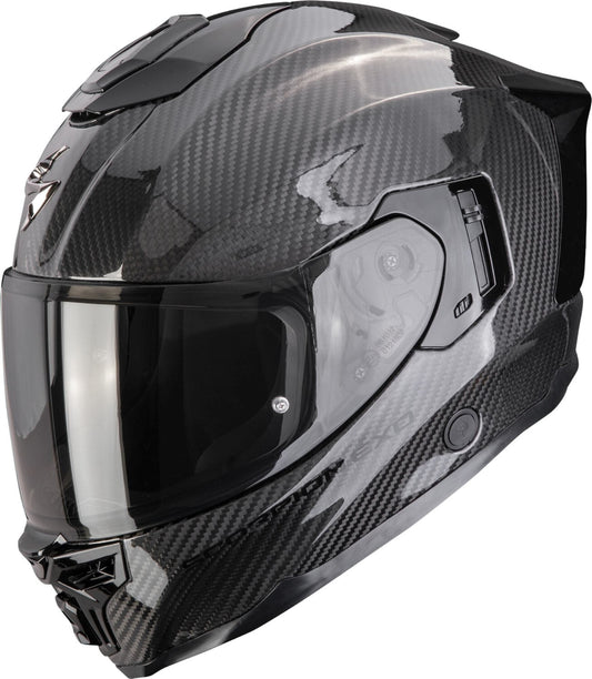 Scorpion EXO-1500 Carbon Air Solid Integralhelm Schwarz glänzend ECE 22.06 S – Hauptansicht