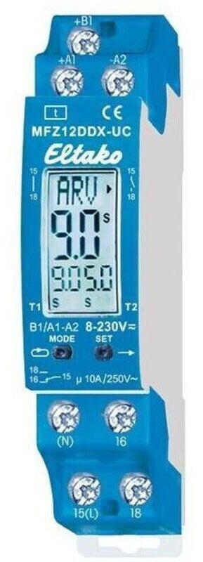 Eltako MFZ12DDX-UC Digitales Zeitrelais 18 Funktionen 1 Wechsler 10 A 0,1 s–40 h